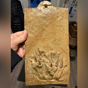 Textured Tan Ceramic Wall Art